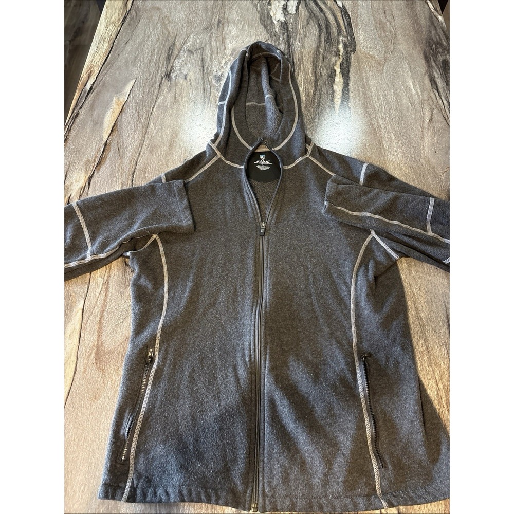 Kuhl Hoodie Womens Large Gray Moongazer Full Zip Stargazer Outdoors Sweatshirt